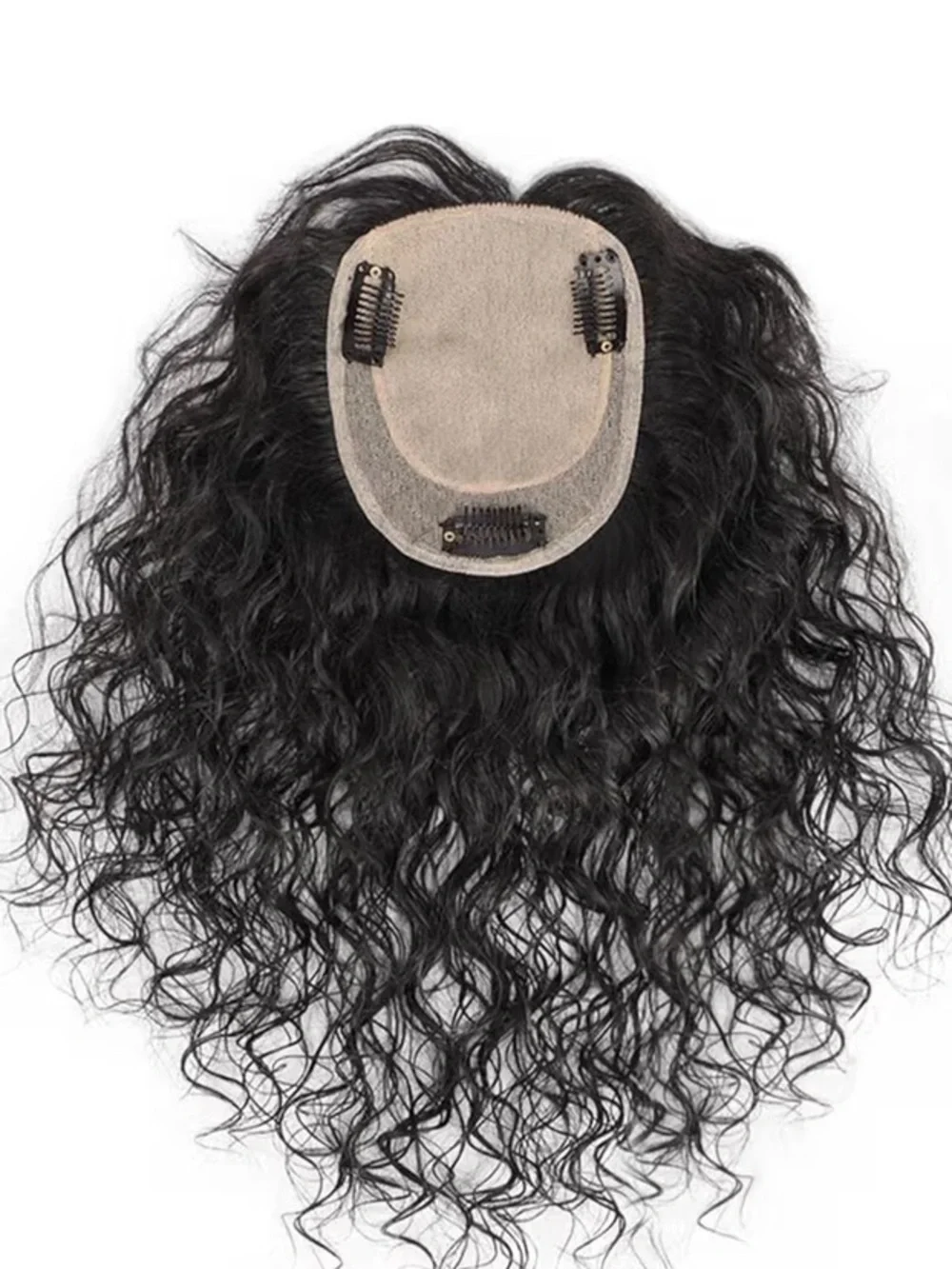 NWT Human Hair 10” Topper Curly Wavy Wig